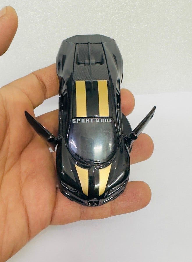 AUTO MT سيارة صغيرة سوداء نموذجية للانجراف مع قاعدة لاصقة، مصنوعة من سبيكة معدنية، مزينة بحرف أولي للوحة القيادة، سيارة رياضية صغيرة لتزيين السيارات، إكسسوارات سيارات - Image 3